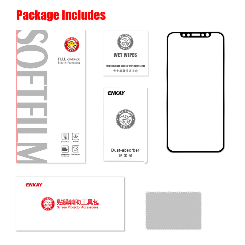 Enkay 0.2mm 3D Titanium Curved Edge Tempered Glass Screen Protector For iPhone 11 Pro/for iPhone XS/for iPhone X