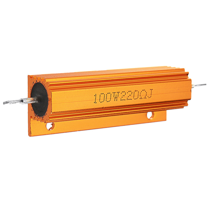 RX24 100W 220R 220RJ Metal Aluminum Case High Power Resistor Golden Metal Shell Case Heatsink Resistance Resistor
