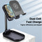 10W Dual Coils Qi Wireless Charger Desktop Foldable Extendable Phone Holder Tablet Stand For Smart Phones Tablet iPad Under 12.9 Inch