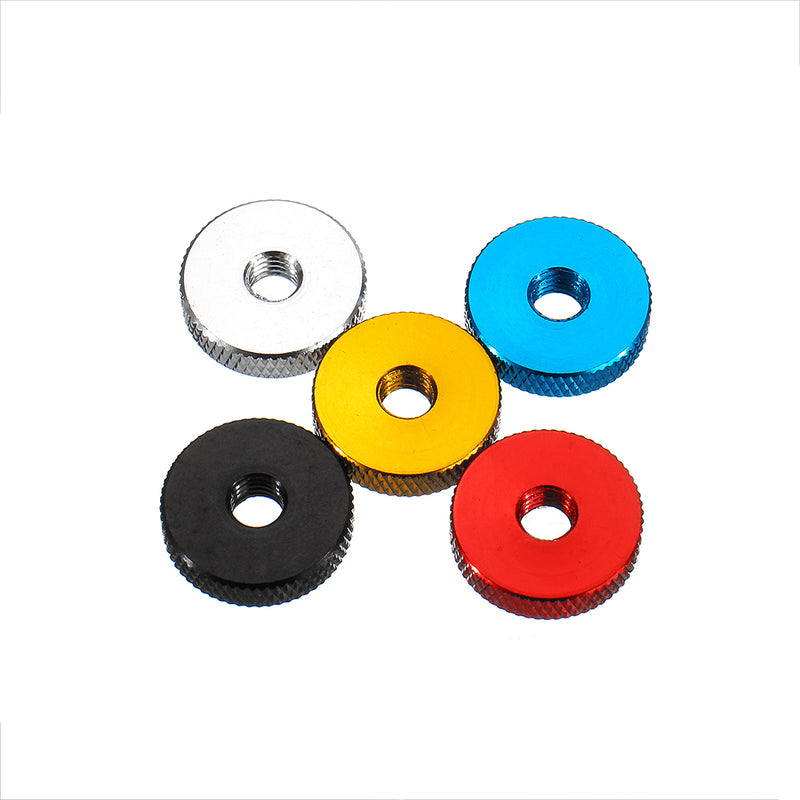 10Pcs M6 Manual Knurled Thumb Aluminum Alloy Screw Nut Spacer Flat Washer