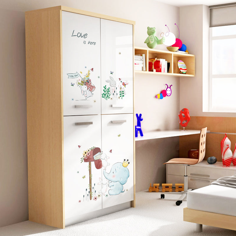 Miico SK7185 Elephant And Rabbit Painting Stickers Children's Room And Kindergarten Decorative Wall Sticker