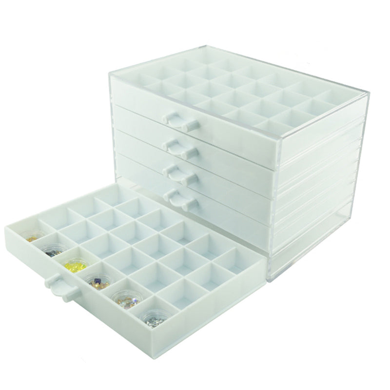 120 Grids Desktop Nail Tips Jewelry Storage Box Rhinestones Bead Container Holder
