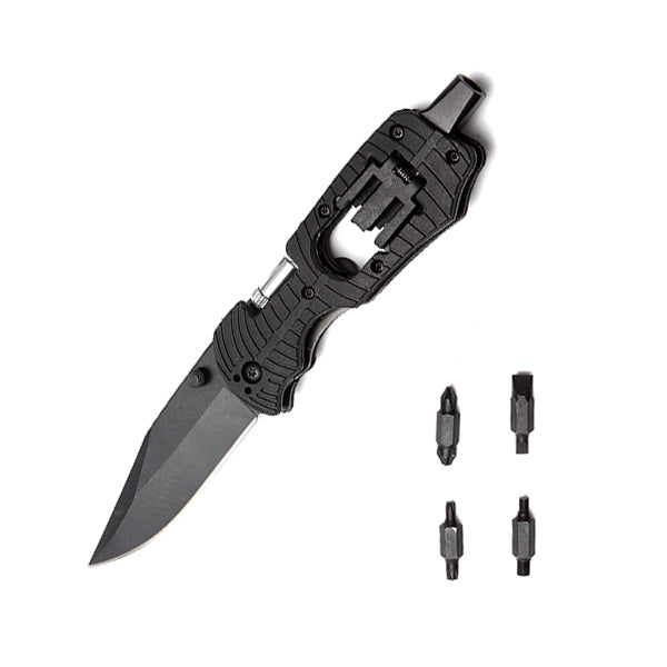 Multifunctional Tools Folding Outdoor Camping Survival Rescue Tool with LED Emergency Lamp