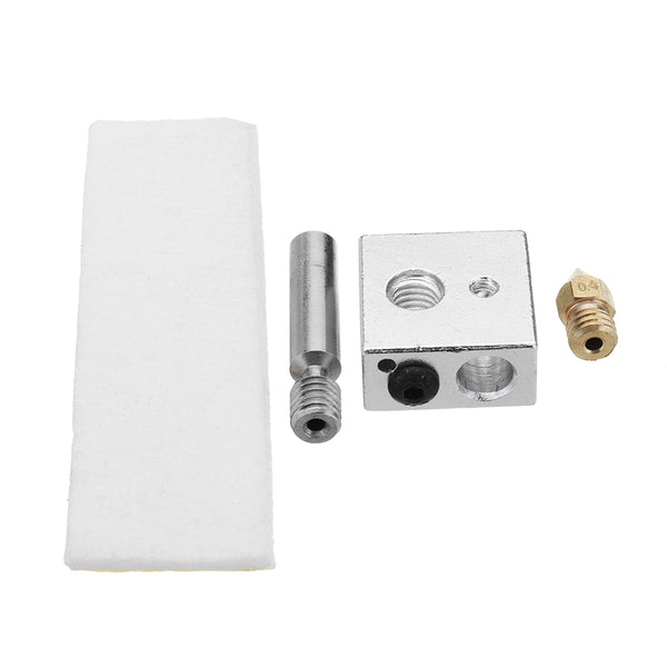 CTC MK8 0.4 mm Extruder Nozzle + PTFE Throat + Heating Block + Insulation Tape Hotend Kit