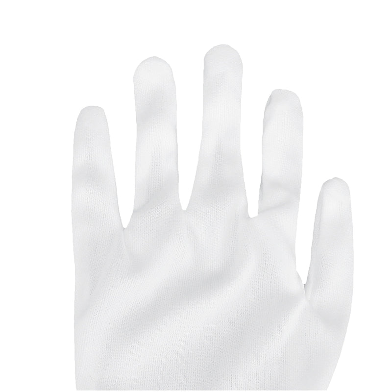 12Pairs Nylon Work Gloves White Etiquette Gloves Dust-Free Gloves Protection