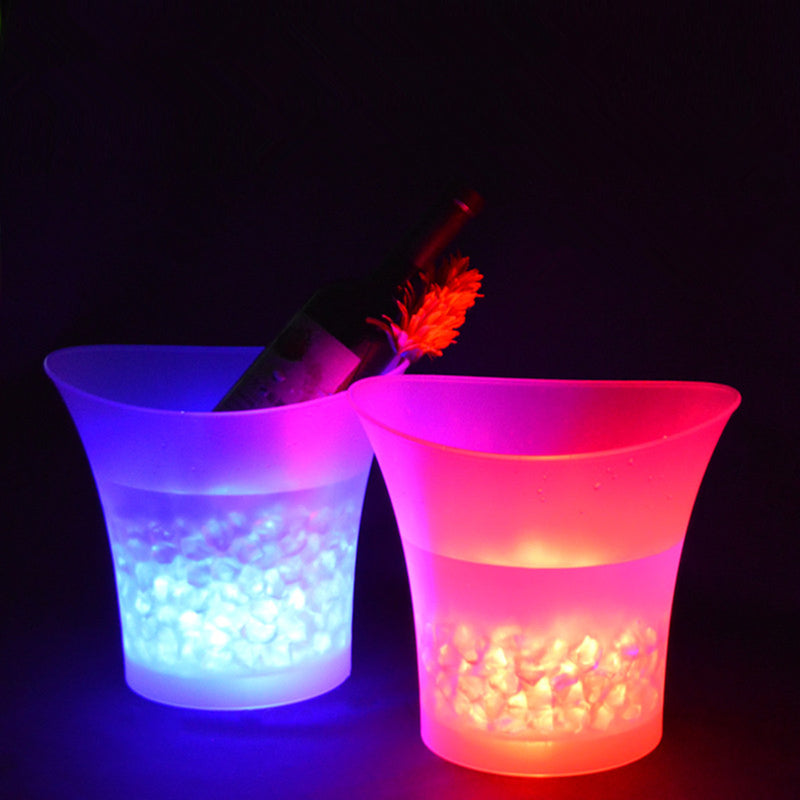 7 Colors LED Light Ice Bucket Champagne Wine Drinks Beer Ice Cooler Bar Party 5L