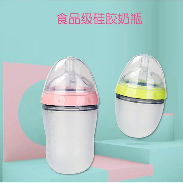 Bottle resistant to wide-caliber baby anti-flatulence newborn baby bottle silicone nipple large capacity soft wide mouth bottle