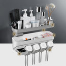Creative Toothbrush Holder Magnetic Adsorption Inverted Cup Wall Mount Toothpaste Squeezer Family Set