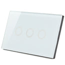 AC 110V-240V 120-type 1 Way 3 Gang Crystal Glass Remote Panel Touch LED Light Sensor Switch