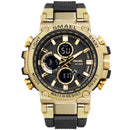 SMAEL 1803 Metal Case Luminous Needle 5ATM Waterproof Sport Dual Display Digital Watch
