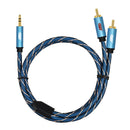 Bakeey 2 Rca to 3.5mm Audio Cable Male Aux Cable Gold Plated for Amplifiers Speaker Home Theater