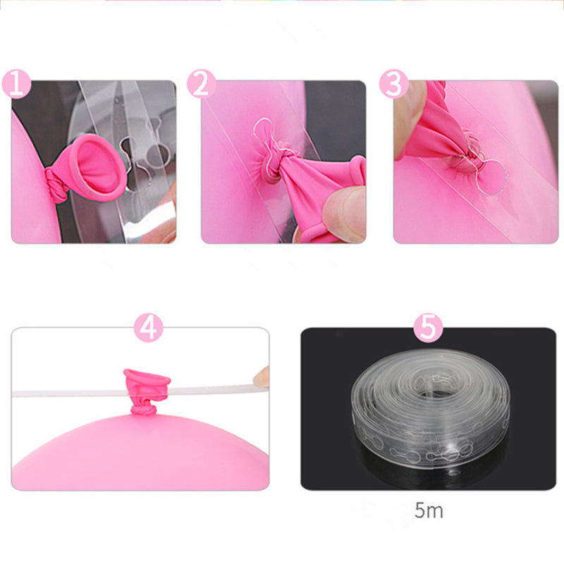5m/17Ft Balloon Chain Tape Arch Connect Strip for Wedding Birthday Party Decorations