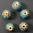 12mm 5Pcs Ceramic DIY Jewelry Flower Glaze Watermelon Shape Loose Beads