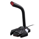 Popupine GK USB Wired 360 Pickup Dual Mic Gaming Microphone with 3.5mm Audio Jack for Speaker Headphone