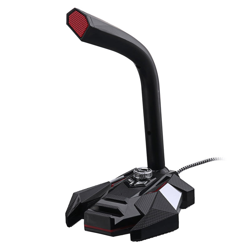 Popupine GK USB Wired 360 Pickup Dual Mic Gaming Microphone with 3.5mm Audio Jack for Speaker Headphone