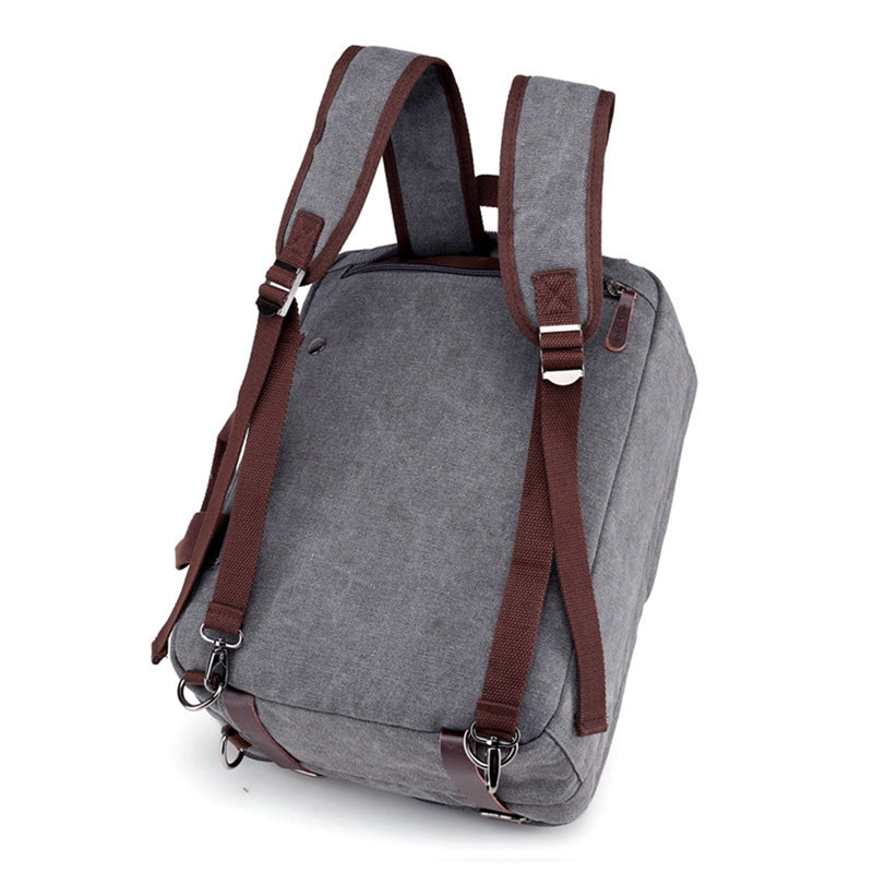 4 Styles Canvas Convertible Backpack Briefcase Multi-Pocket Laptop Bag Messenger Shoulder Bag