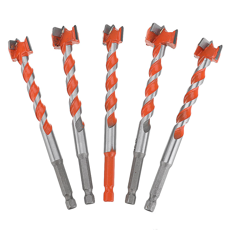 5pcs 16-25mm Hex Shank Twist Forstner Drill Bit Set Hinge Hole Cutter Woodworking Hole Saw