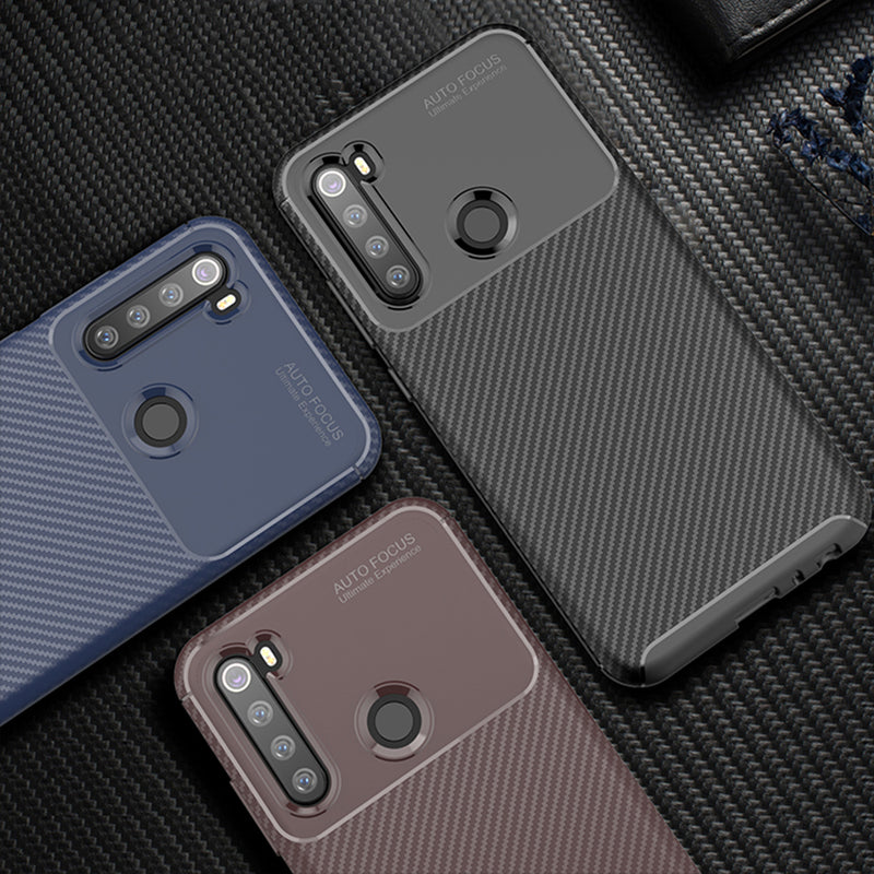 For Xiaomi Redmi Note 8 Case Bakeey Luxury Carbon Fiber Shockproof Silicone Protective Case
