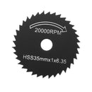 7pcs Black HSS Saw Blades Cutting Discs Mandrel Cutter Rotary Tool