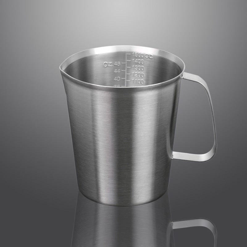 KCASA KC-MCup 18/10 Stainless Steel Measuring Cup Frothing Pitcher with Marking For Milk Froth