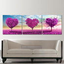 Miico Hand Painted Three Combination Decorative Paintings White Flower Wall Art For Home Decoration