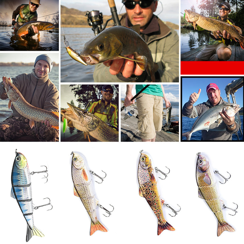 ZANLURE 15CM fish lures 4D Rattle Trout Shad Lures - Pike Zander Salmon Predator Fishing