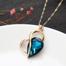 Heart Jewelry Set Water Drop Rhinestone Crystal Earrings Necklace Set Gift for Women