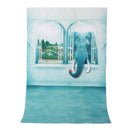 3x5FT 5x7FT 3D Effect Blue Elephant Photography Backdrop Studio Prop Background