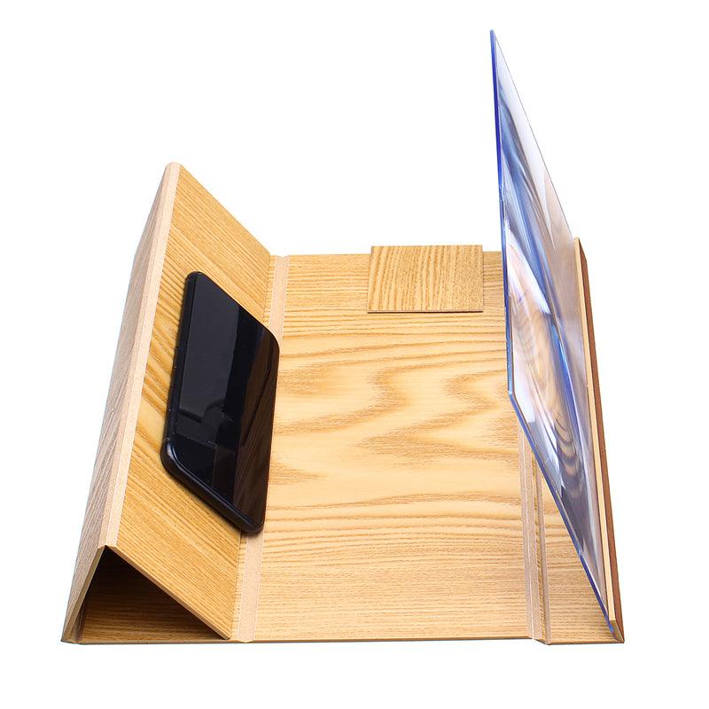 14" Wood 3D HD Phone Screen Magnifier Video Movie Amplifier For Smart Phone iPhone Samsung Huawei Xiaomi