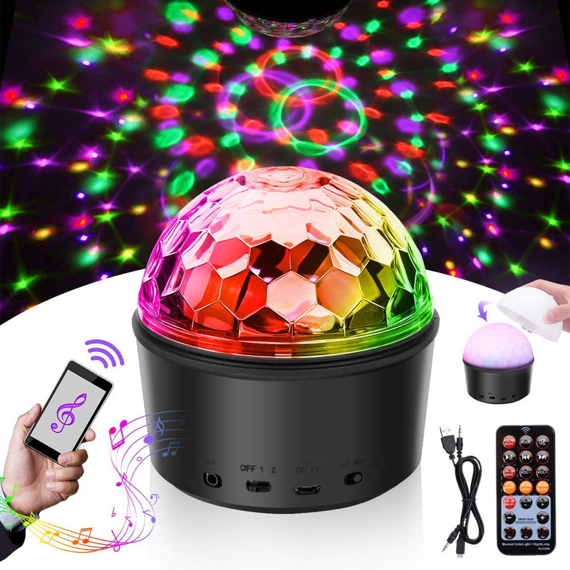 Wireless bluetooth Night Light Remote Control Speaker LED Handsfree Mini Ball Headset for DJ Party Disco