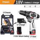 42/18V/12VF Rechargeable Impact Drill 25 Gear Lithium Hand Drill Driver Dual Speed Electric Screwdriver