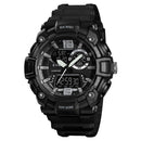 SKMEI 1529 5ATM Waterproof Luminous 3 Time Multi-Function Back Light Dual Display Men Watch Digital Watch