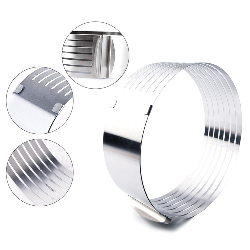 6-8 Inch Stainless Adjustable Round Mousse Cake Layered Mould Ring Slicer Cutters