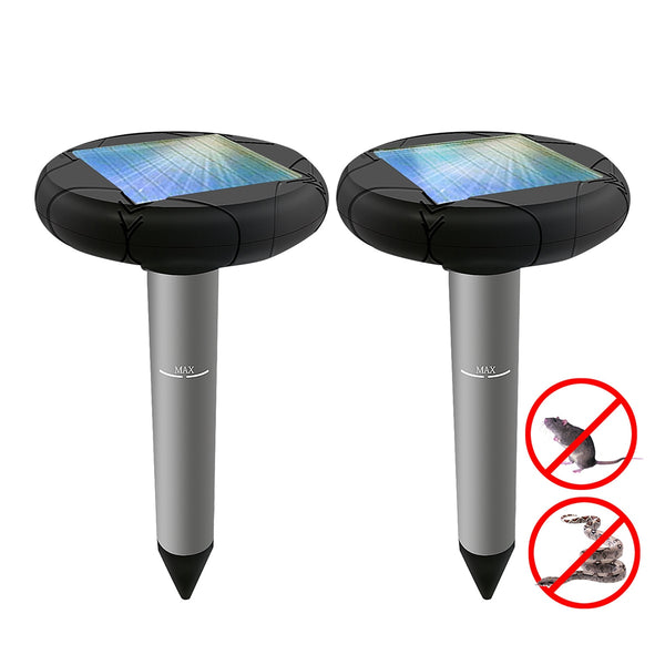 2pcs Animal Repeller Pest Repeller with LED Night Light Solar Powered Repellent for Garden Outdoor Lawn