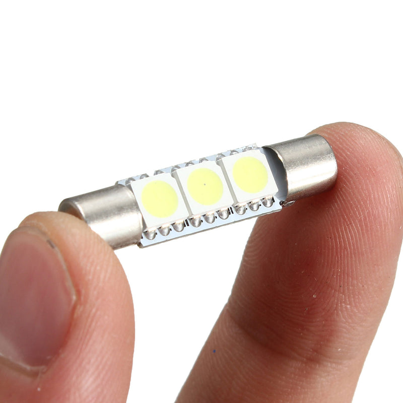 White 29mm 3SMD Festoon LED Replacement Bulb For Car Vanity Mirror Light