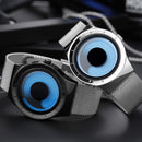 SANDA P1026 Creative Real-time Pattern Dial Leather Mesh Belt Strap Men Quartz Watch