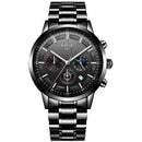 LIGE 9877 Business Style Waterproof Men Wrist Watch Luminous Display Full Steel Quartz Watches