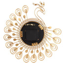 Large 3D Gold Diamond Peacock Wall Clock Metal Watch For Home Living Room Decoration DIY Clocks Crafts Ornaments Gift 53x53cm