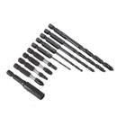 Drillpro 18PCS Screwdriver Drill Bit Set 5PCS 2-6mm Twist Drill Bit 12PCS Phillips Torx Square Screwdriver Bit and Quick Change Extension Rod with Box
