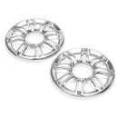 Pair Plate Brust Speaker Trim Grill Cover Chrome For Harley Electra Glide 96-13
