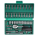 1/4 Inch Socket Ratchet Wrench Screwdriver Hand Tool Set Household Car AUTO Repair Tool Kit with Plastic Toolbox Storage Case