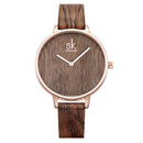 SK K0078 Creative Women Wrist Watch Simple Design Leather Strap Quartz Watches