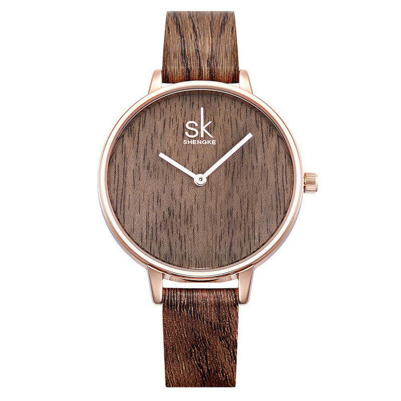 SK K0078 Creative Women Wrist Watch Simple Design Leather Strap Quartz Watches