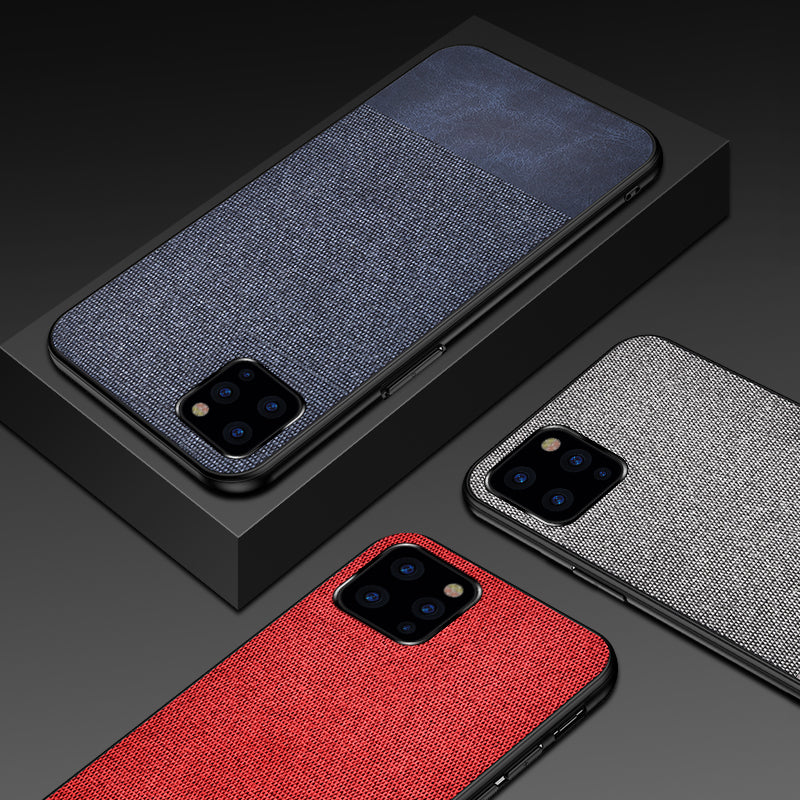 Bakeey Anti-fingerprint Cotton Cloth PU Leather Protective Case for iPhone 11 6.1 inch