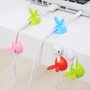 4 Pcs Winder Wrap Cord Cable Storage Desktop Rabbit Shaped Wire Clips Organizer Space Saving Desk Accessories Office Supplies