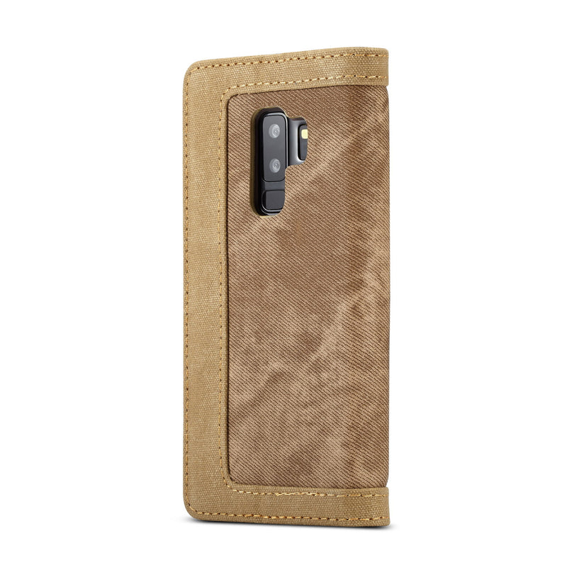 Caseme Canvas Magnetic Flip Bracket Wallet Protective Case For Samsung Galaxy S9 Plus