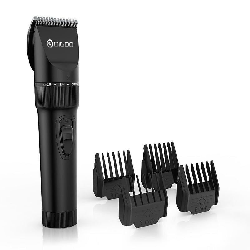 Digoo BB-T2 USB Ceramic R-Blade Hair Clipper Trimmer Rechargeable 4X Extra Limiting Comb Razor Silent Motor for Children Baby Men