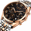 LIGE 9852 24 Hour Date Display Men Wrist Watch Business Style Quartz Watch
