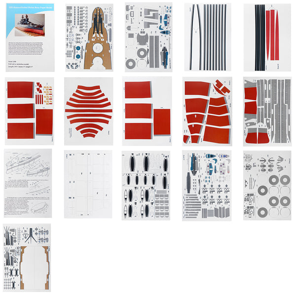 1:250 Scale US Arizona BB-39 Battleship DIY 75cm/30'' Long Card Paper Model Kit Education Toys