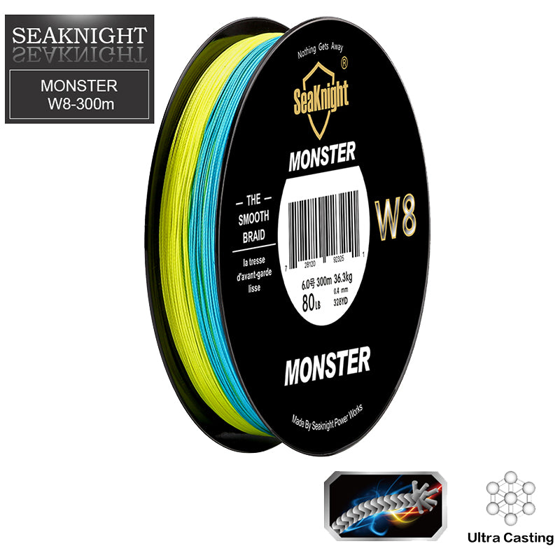 SeaKnight W8 300M 8 Strands Fishing Line Braided Wire Multi-Colors 20-100LB Line Salt Water